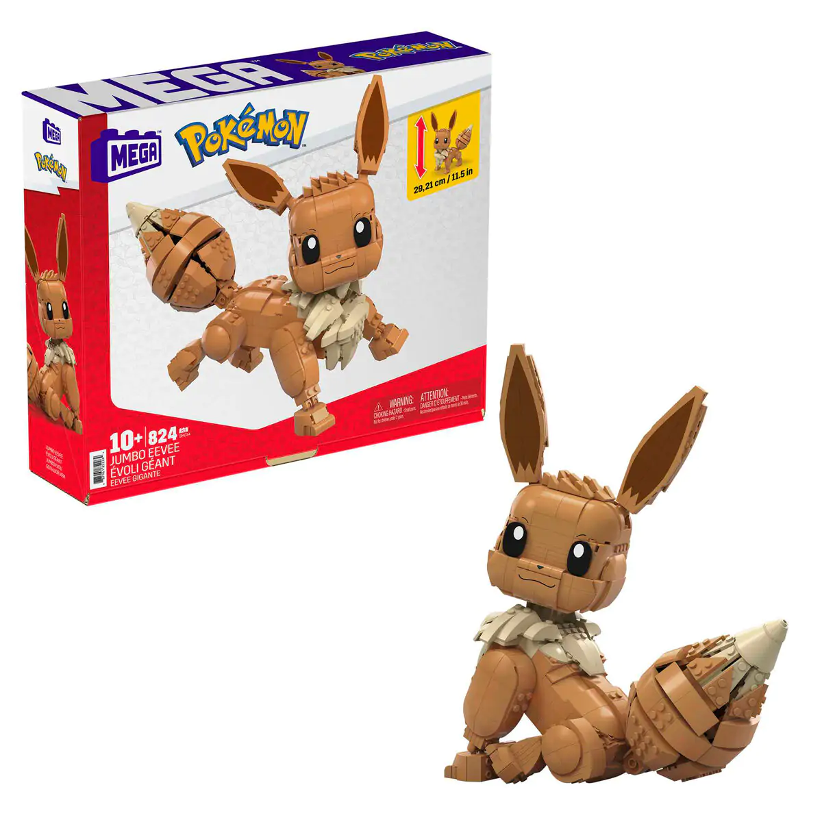 Pokémon Mega Construx Wonder Builders Jumbo Eevee építőkészlet 29 cm termékfotó