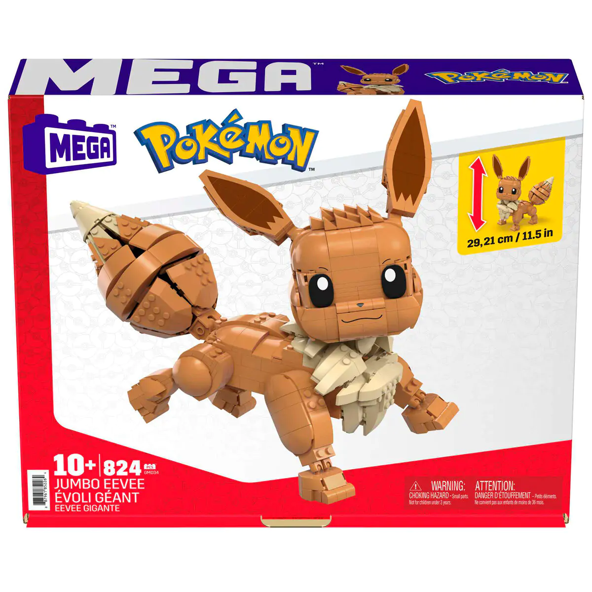 Pokémon Mega Construx Wonder Builders Jumbo Eevee építőkészlet 29 cm termékfotó