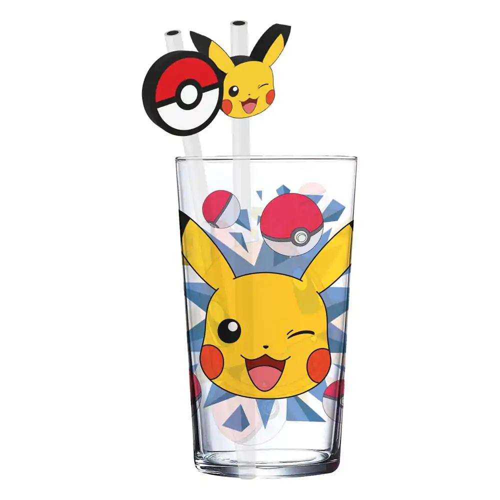 Pokémon Pikachu üvegpohár szívószállal 485 ml termékfotó
