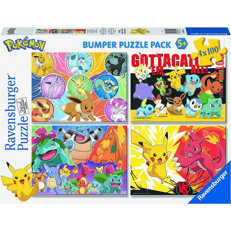 Pokemon puzzle 4x100db-os termékfotó