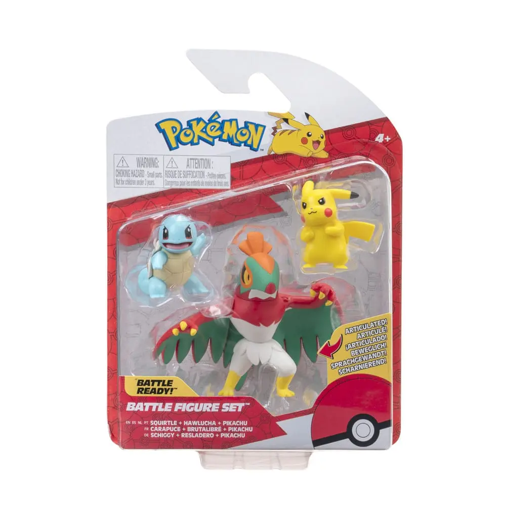 Pokémon Select Battle Pikachu, Squirtle, Hawlucha figura 7,5 cm termékfotó
