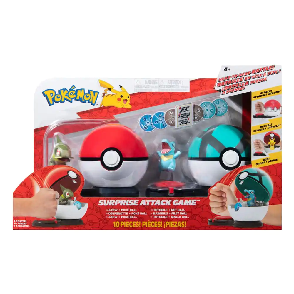 Pokémon Surprise Attack Game Axew &amp; Poké Ball vs. Totodile &amp; Net Ball termékfotó