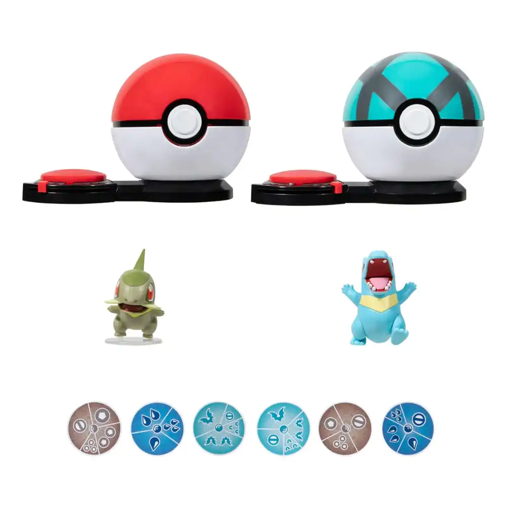 Pokémon Surprise Attack Game Axew &amp; Poké Ball vs. Totodile &amp; Net Ball termékfotó