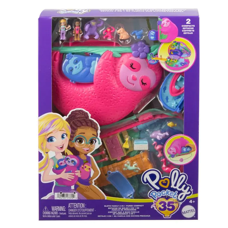 Polly Pocket Family of Sloths 2 in 1 chest játékkészlet termékfotó