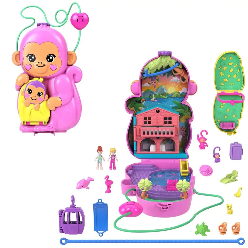 Polly Pocket Mama monkey and baby Tasche Spielset termékfotó