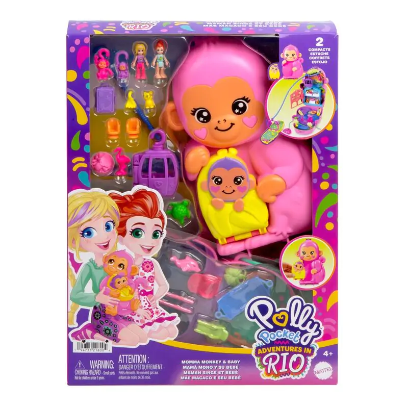 Polly Pocket Mama monkey and baby Tasche Spielset termékfotó