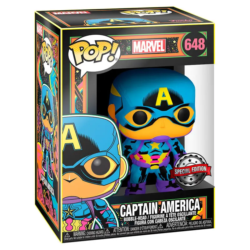 Funko POP figura Marvel Black Light Captain America Exclusive termékfotó