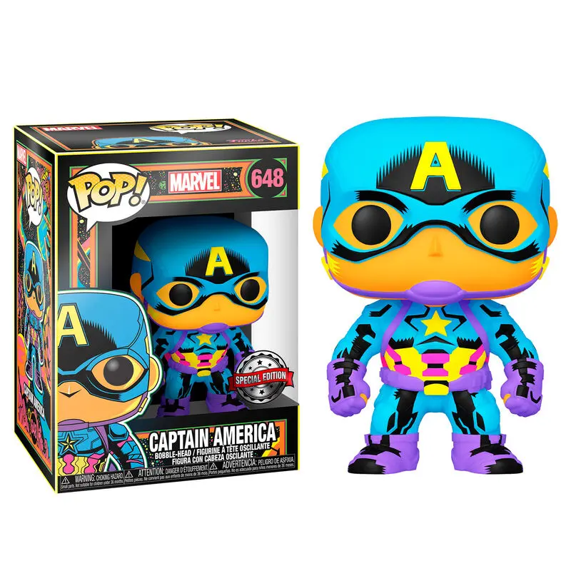 Funko POP figura Marvel Black Light Captain America Exclusive termékfotó