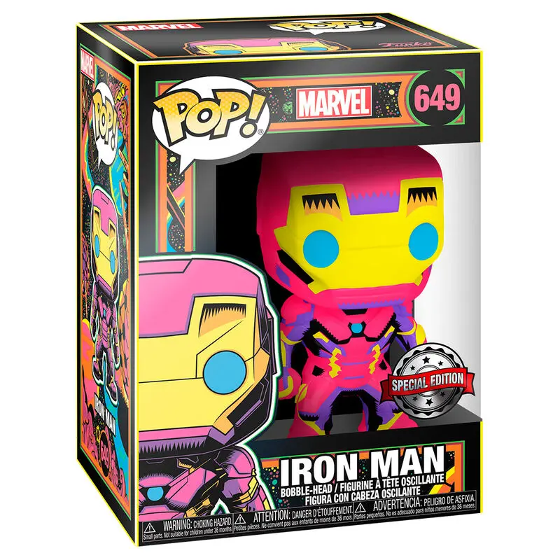 Funko POP figura Marvel Black Light Iron Man Exclusive [SÉRÜLT CSOMAGOLÁS] termékfotó