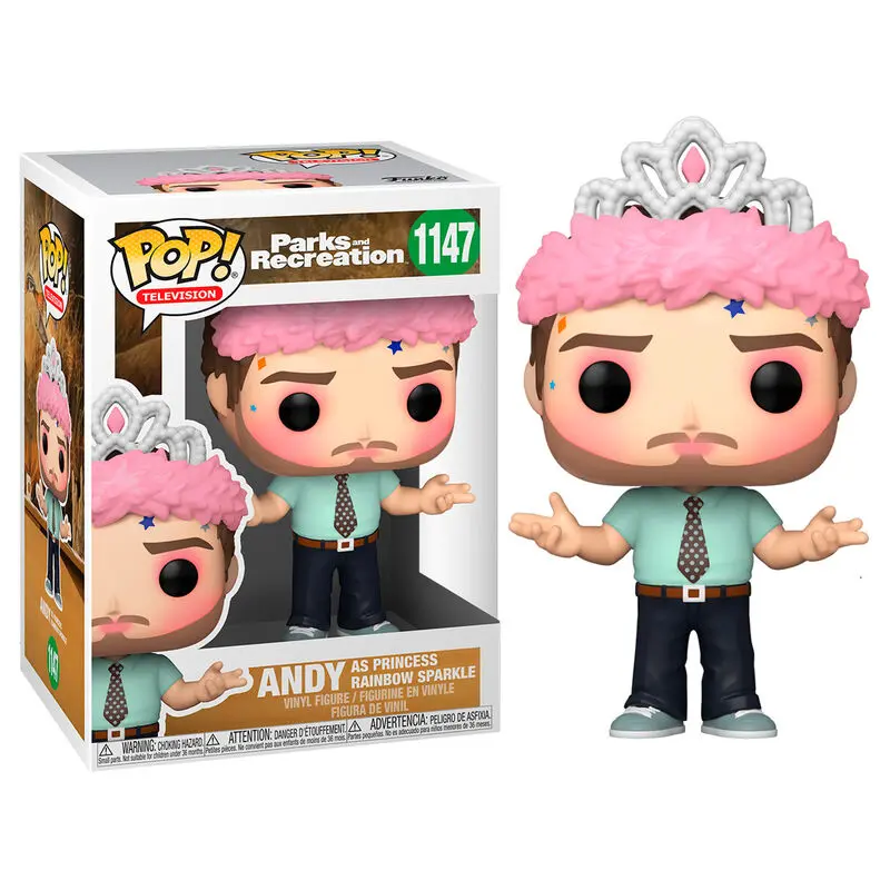 Funko POP figura Parks and Rec Andy as Princess Rainbow Sparkle termékfotó