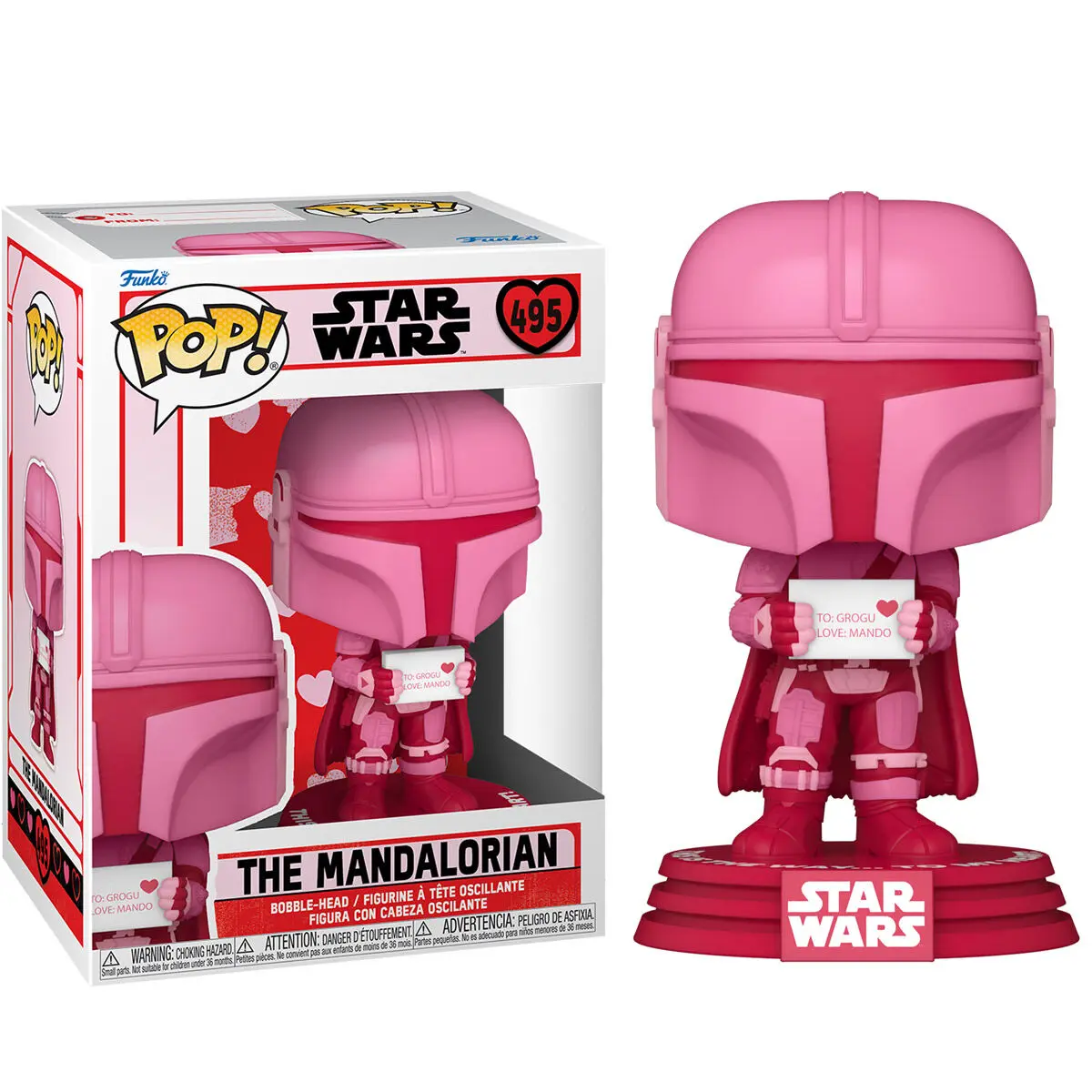 Star Wars Valentines POP! Star Wars Vinyl figura The Mandalorian 9 cm termékfotó