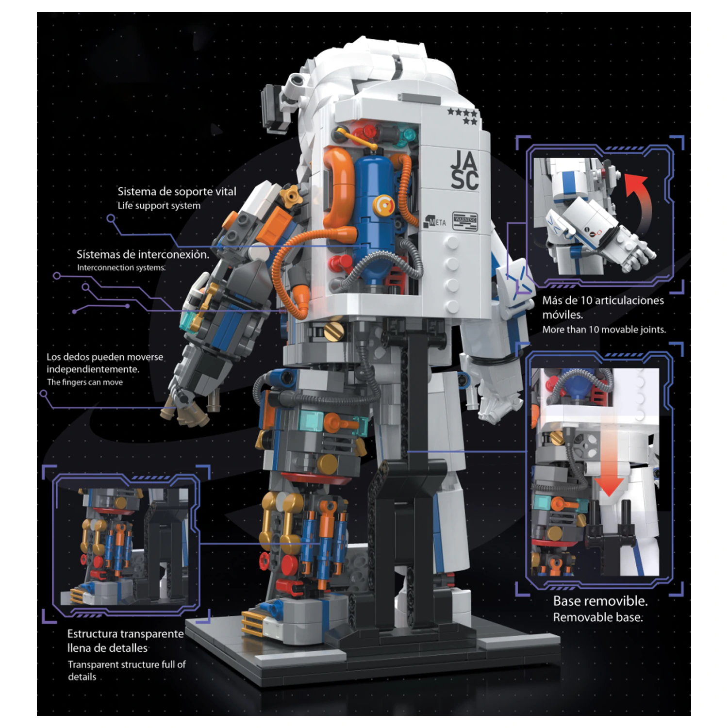 POP SERIES Astronaut építőkészlet 900 db-os termékfotó
