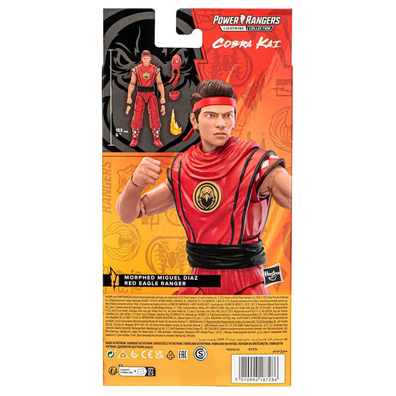 Power Rangers x Cobra Kai Lightning Collection Action Figure Morphed Miguel Diaz Red Eagle Ranger 15 cm termékfotó