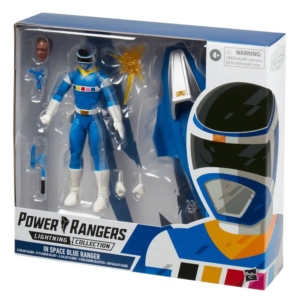 Power Rangers in Space Lightning Collection 2022 Blue Ranger &amp; Galaxy Glider akciófigura 15 cm termékfotó