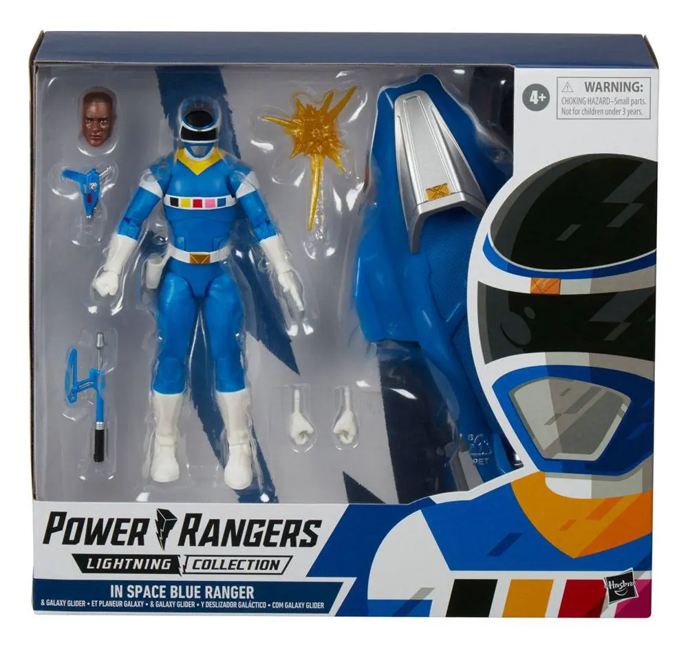 Power Rangers in Space Lightning Collection 2022 Blue Ranger &amp; Galaxy Glider akciófigura 15 cm termékfotó