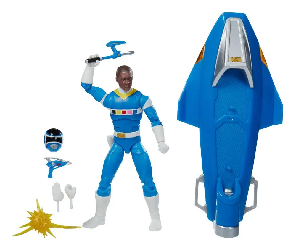 Power Rangers in Space Lightning Collection 2022 Blue Ranger &amp; Galaxy Glider akciófigura 15 cm termékfotó