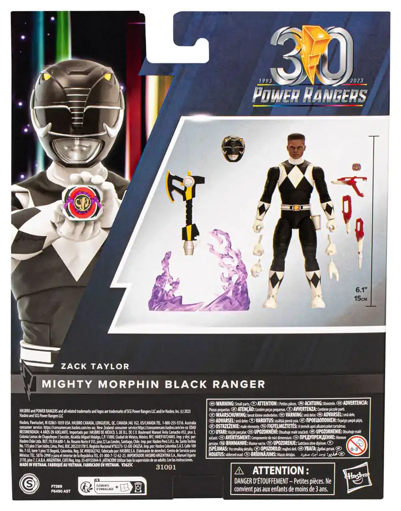 Power Rangers Lightning Collection Remastered Mighty Morphin Black Ranger akciófigura 15 cm termékfotó