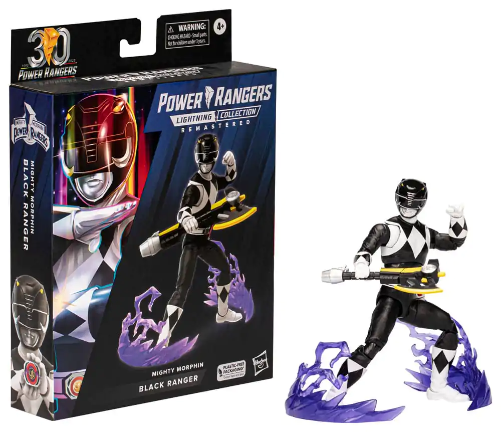 Power Rangers Lightning Collection Remastered Mighty Morphin Black Ranger akciófigura 15 cm termékfotó
