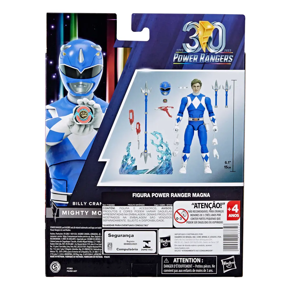 Power Rangers Ligtning Collection Mighty Morphin Blue Ranger akciófigura 15 cm termékfotó