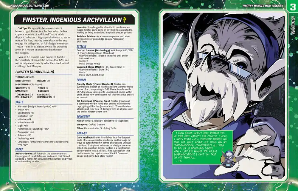 Power Rangers RPG book Finster's Monster-Matic Cookbook Sourcebook *Englische Version* termékfotó