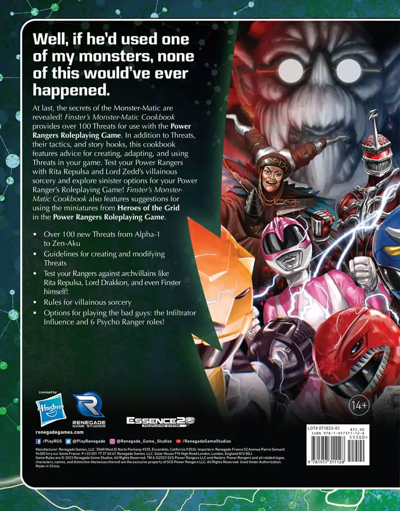 Power Rangers RPG book Finster's Monster-Matic Cookbook Sourcebook *Englische Version* termékfotó