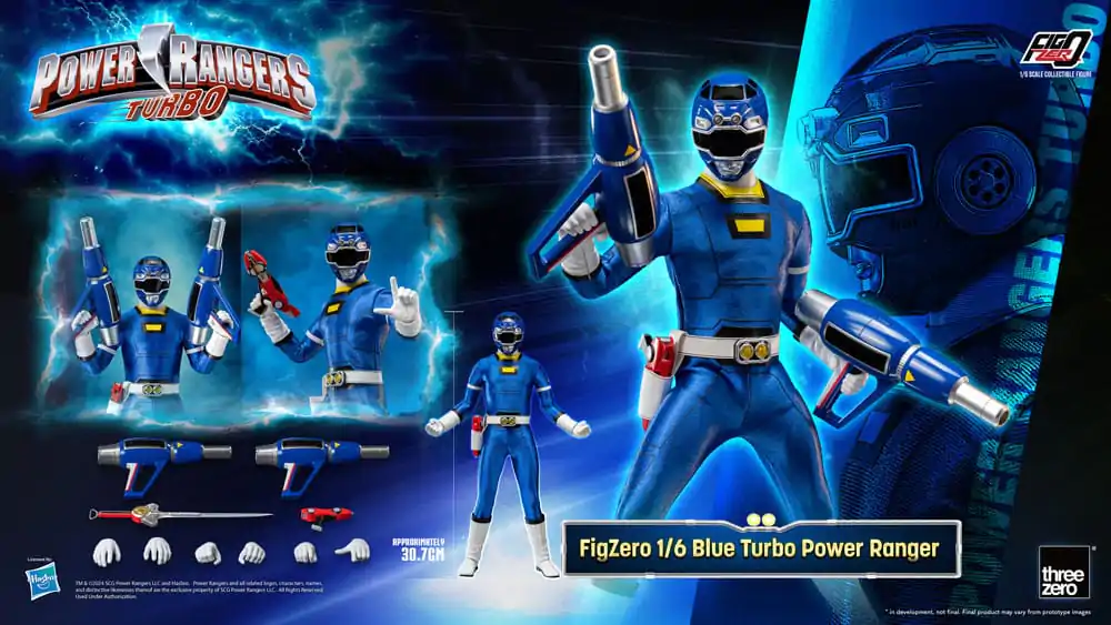 Power Rangers Turbo FigZero 1/6 Blue Turbo Power Ranger akciófigura 30 cm termékfotó