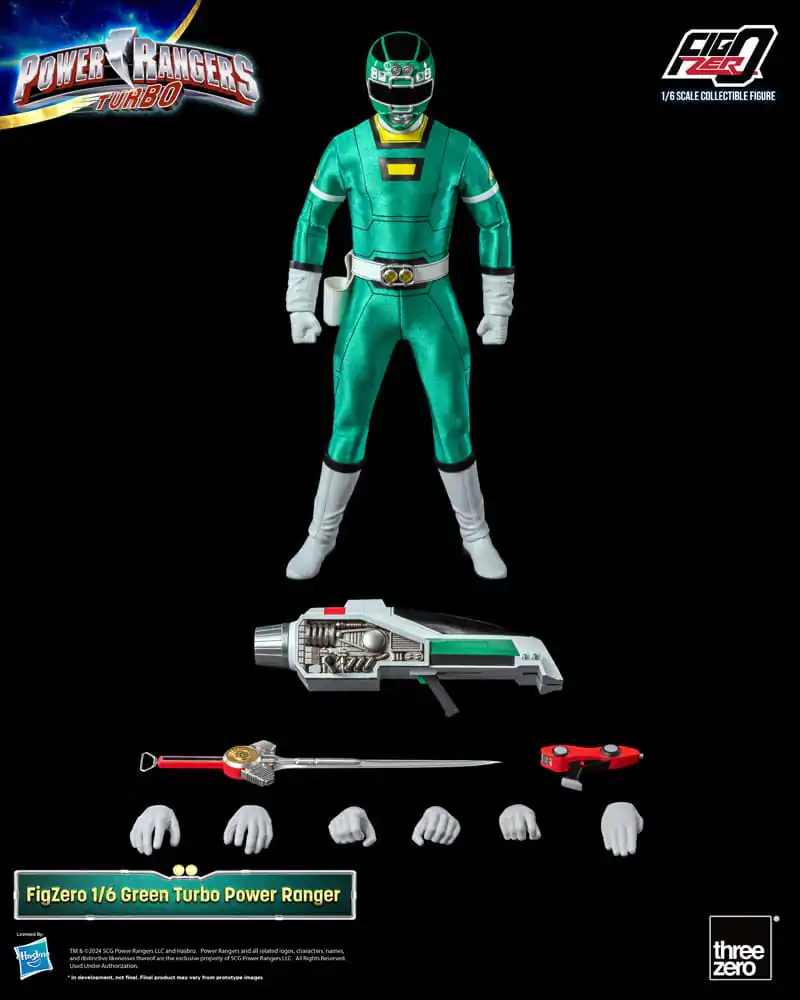 Power Rangers Turbo FigZero 1/6 Green Turbo Power Ranger akciófigura 30 cm termékfotó