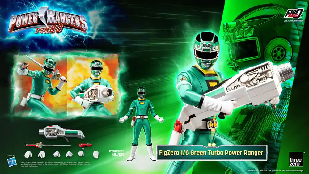 Power Rangers Turbo FigZero 1/6 Green Turbo Power Ranger akciófigura 30 cm termékfotó