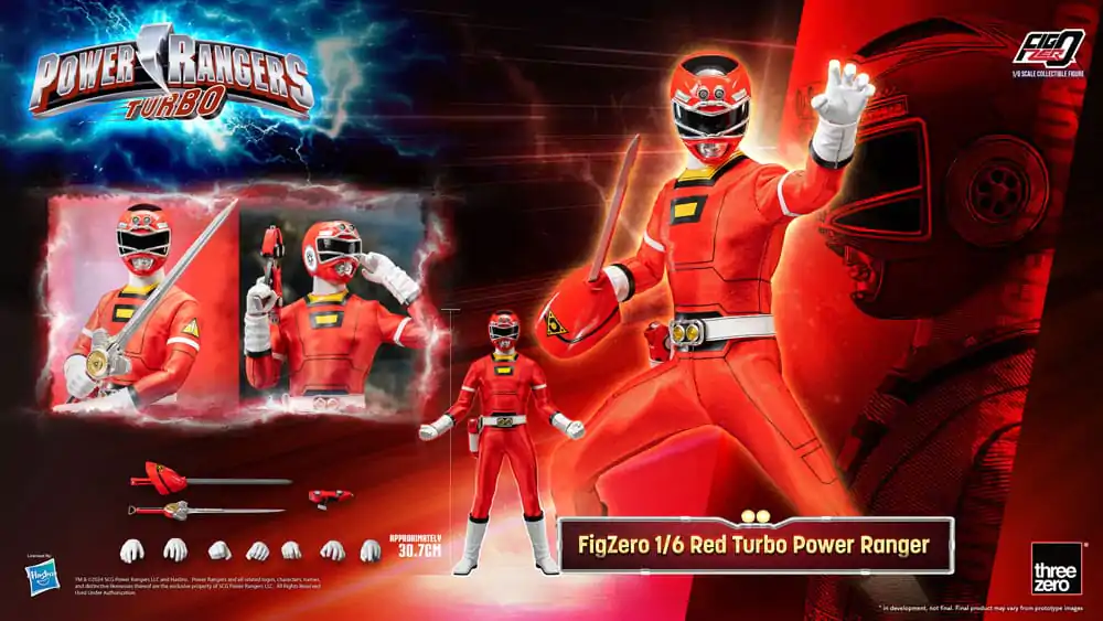 Power Rangers Turbo FigZero 1/6 Red Turbo Power Ranger akciófigura 30 cm termékfotó