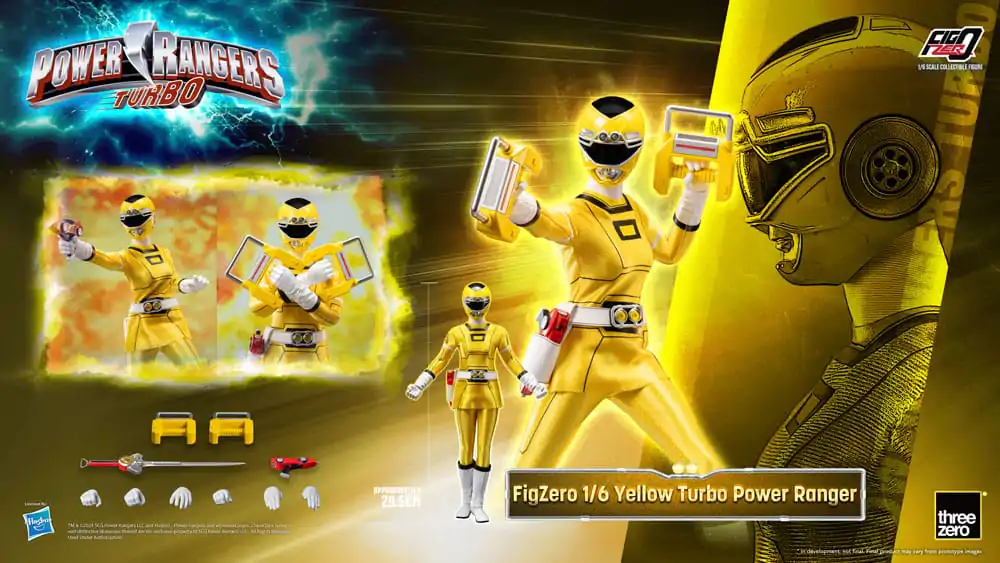 Power Rangers Turbo FigZero 1/6 Yellow Turbo Power Ranger akciófigura 30 cm termékfotó