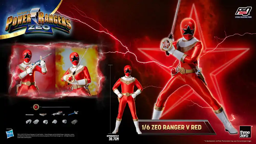 Power Rangers Zeo FigZero 1/6 Ranger V Red akciófigura 30 cm termékfotó