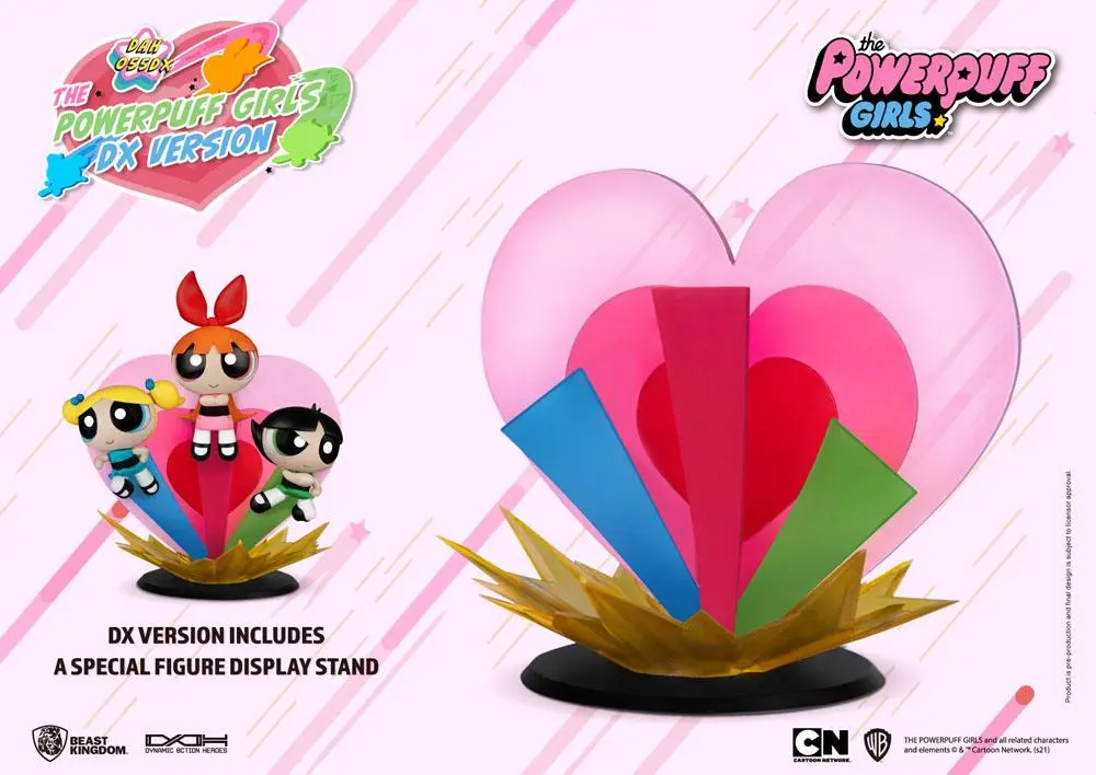 Powerpuff Girls Dynamic 8ction Heroes 1/9 Blossom, Bubbles &amp; Buttercup Deluxe akciófigura csomag 14 cm termékfotó