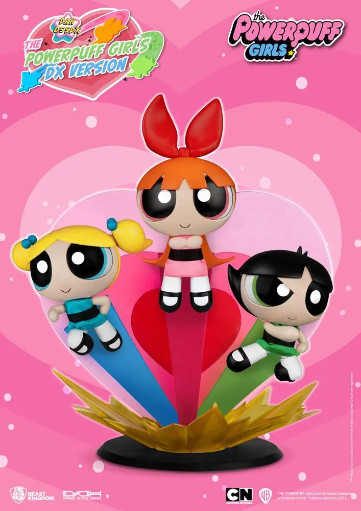 Powerpuff Girls Dynamic 8ction Heroes 1/9 Blossom, Bubbles &amp; Buttercup Deluxe akciófigura csomag 14 cm termékfotó