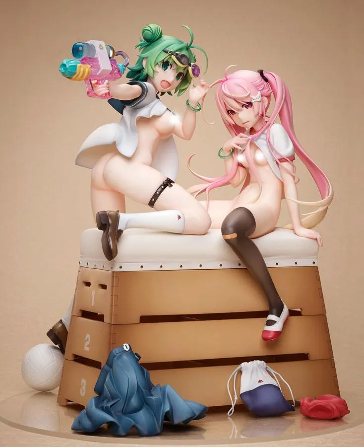 Poyoyon Rock Artwork Collection 1/5.5 Midori & Pink Sukumizu PVC szobor figura 28 cm termékfotó