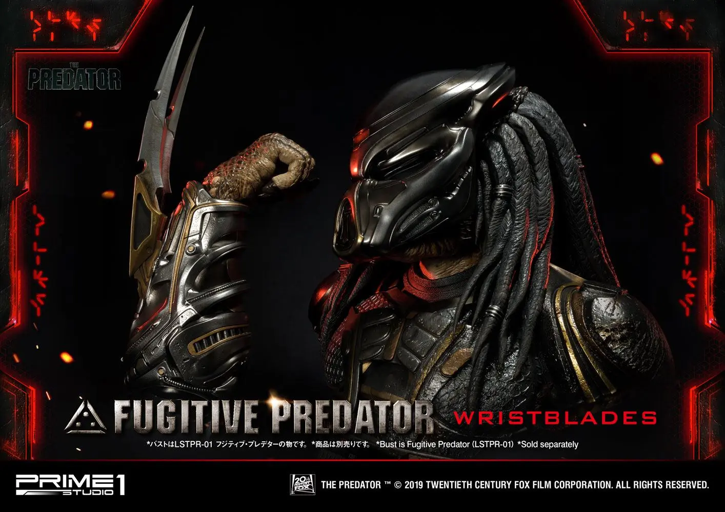 Predator 2018 1/1 Fugitive Predator WristPenges mellszobor figura 74 cm termékfotó