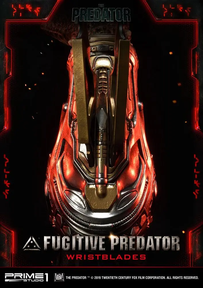 Predator 2018 1/1 Fugitive Predator WristPenges mellszobor figura 74 cm termékfotó