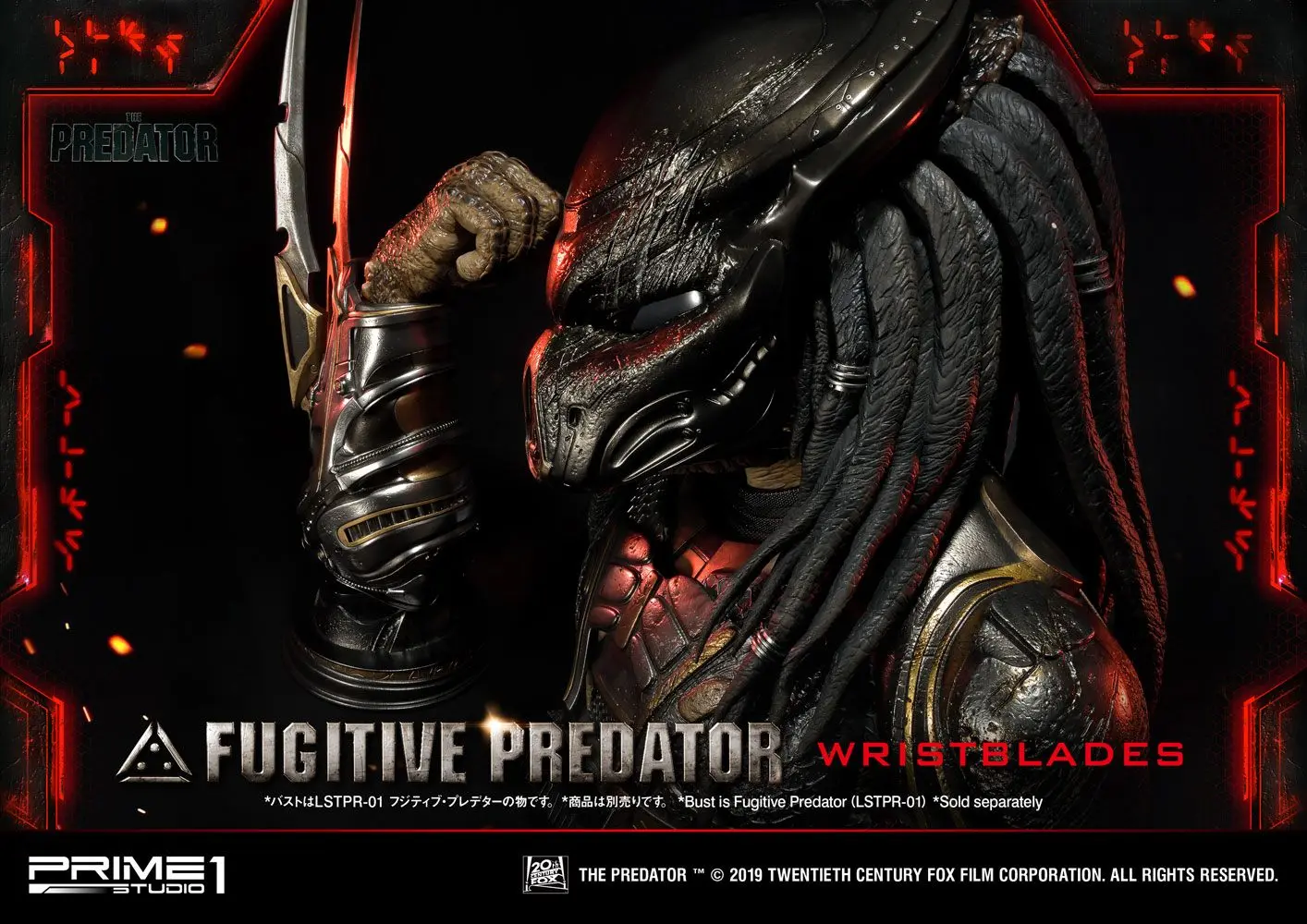 Predator 2018 1/1 Fugitive Predator WristPenges mellszobor figura 74 cm termékfotó