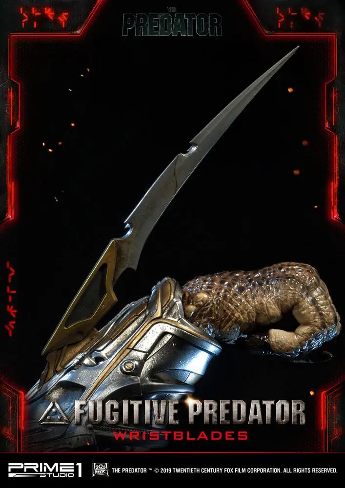 Predator 2018 1/1 Fugitive Predator WristPenges mellszobor figura 74 cm termékfotó