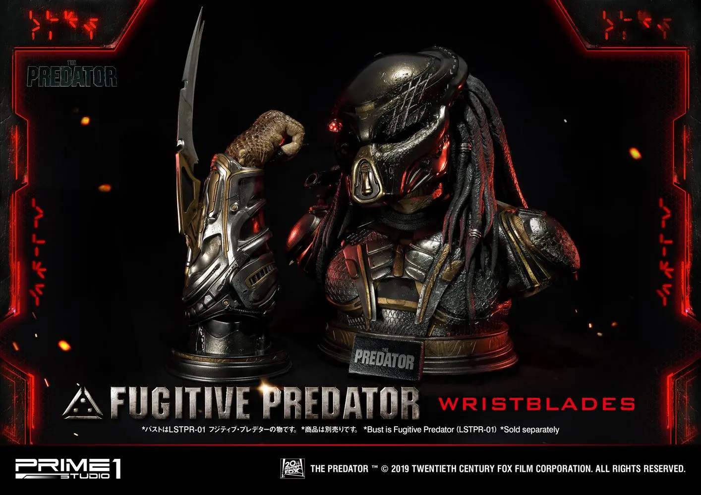 Predator 2018 1/1 Fugitive Predator WristPenges mellszobor figura 74 cm termékfotó