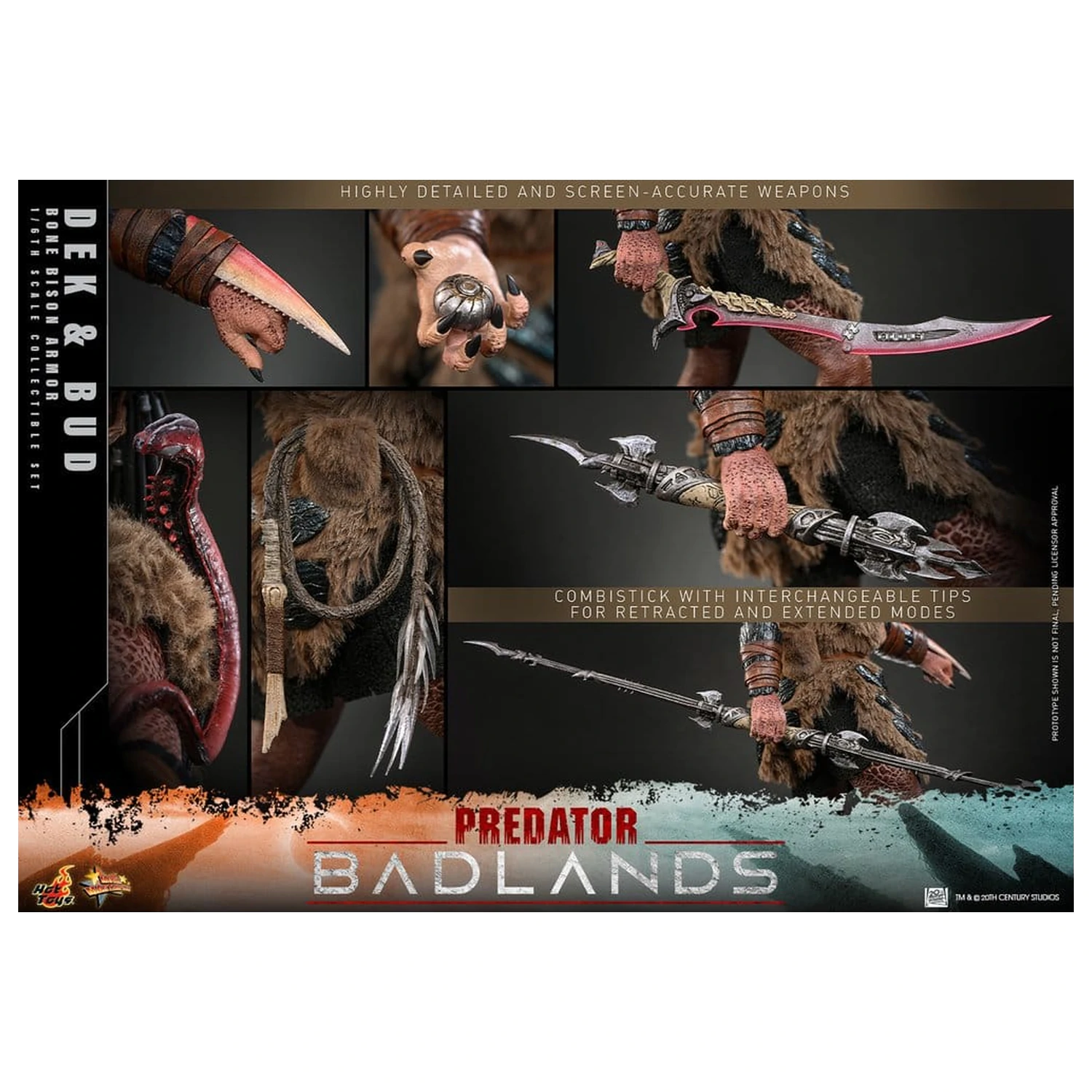 Predator: Badlands Movie Masterpiece Action 1/6 Dek (Bone Bison Armor) and Bud 2 db-os figura csomag 31 cm termékfotó