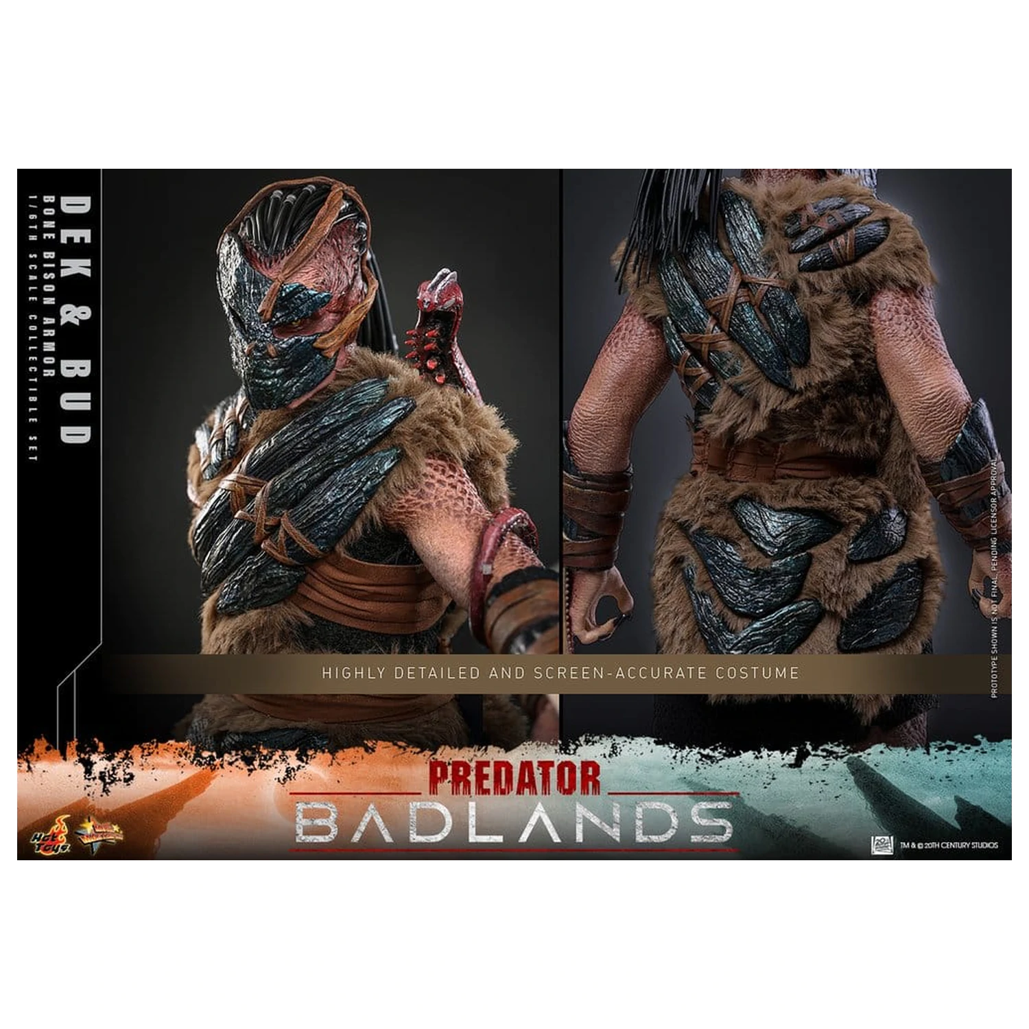 Predator: Badlands Movie Masterpiece Action 1/6 Dek (Bone Bison Armor) and Bud 2 db-os figura csomag 31 cm termékfotó