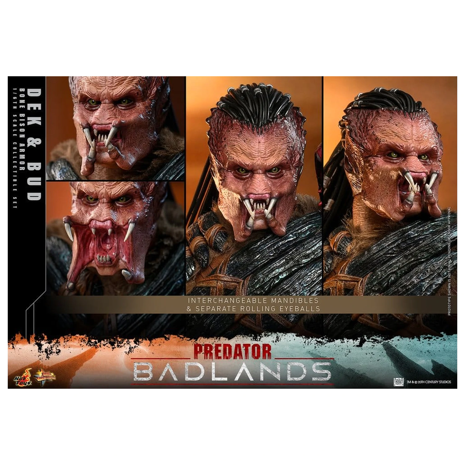 Predator: Badlands Movie Masterpiece Action 1/6 Dek (Bone Bison Armor) and Bud 2 db-os figura csomag 31 cm termékfotó