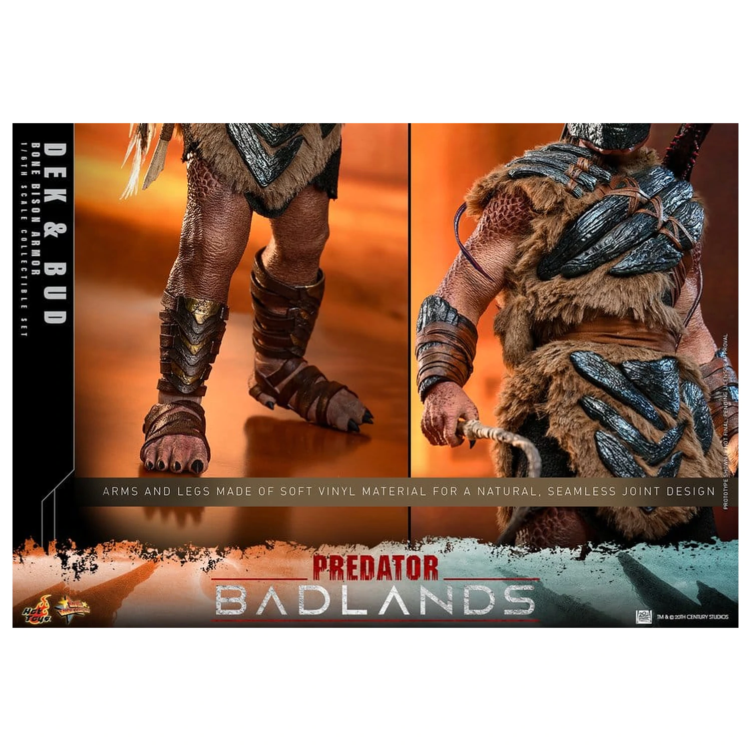Predator: Badlands Movie Masterpiece Action 1/6 Dek (Bone Bison Armor) and Bud 2 db-os figura csomag 31 cm termékfotó