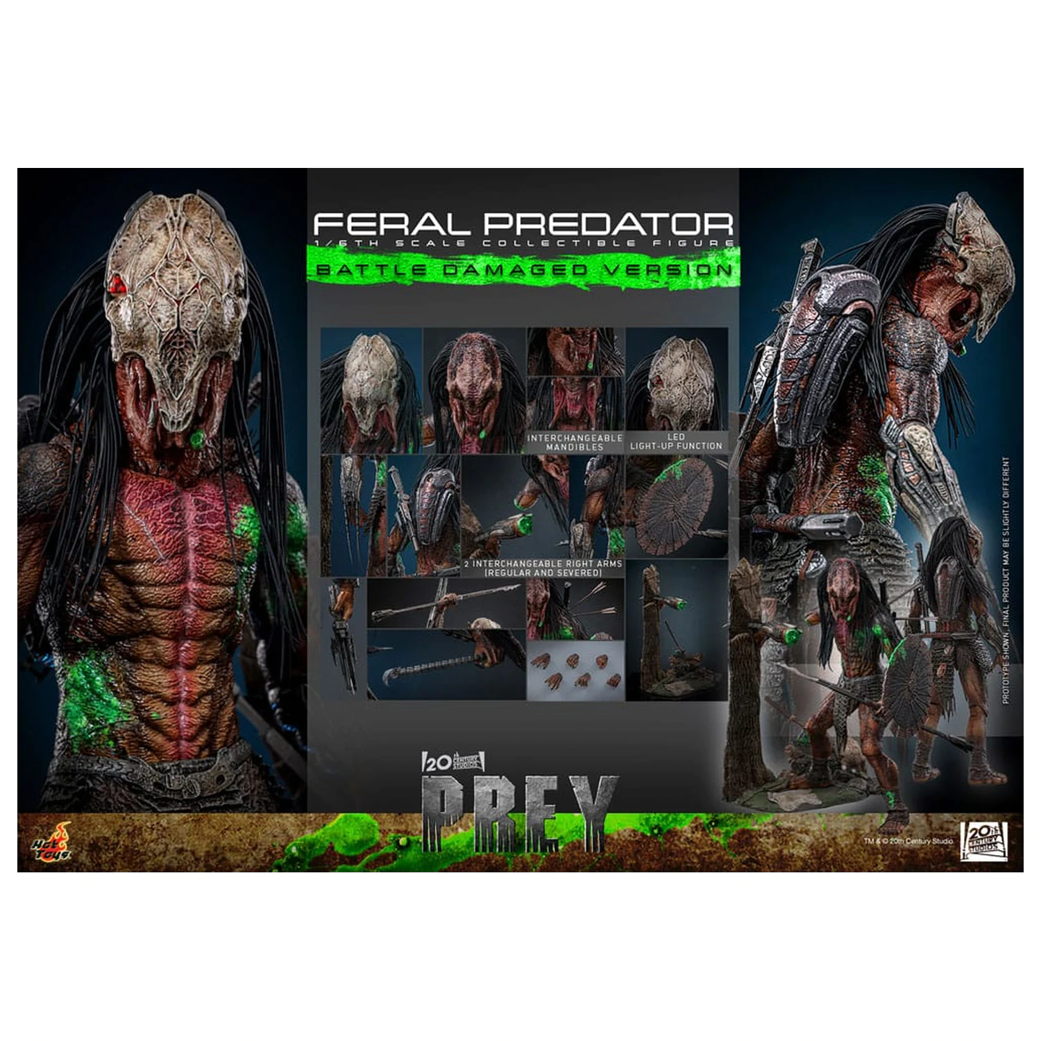Prey 1/6 Feral Predator (Battle Damaged Version) akciófigura 37 cm termékfotó