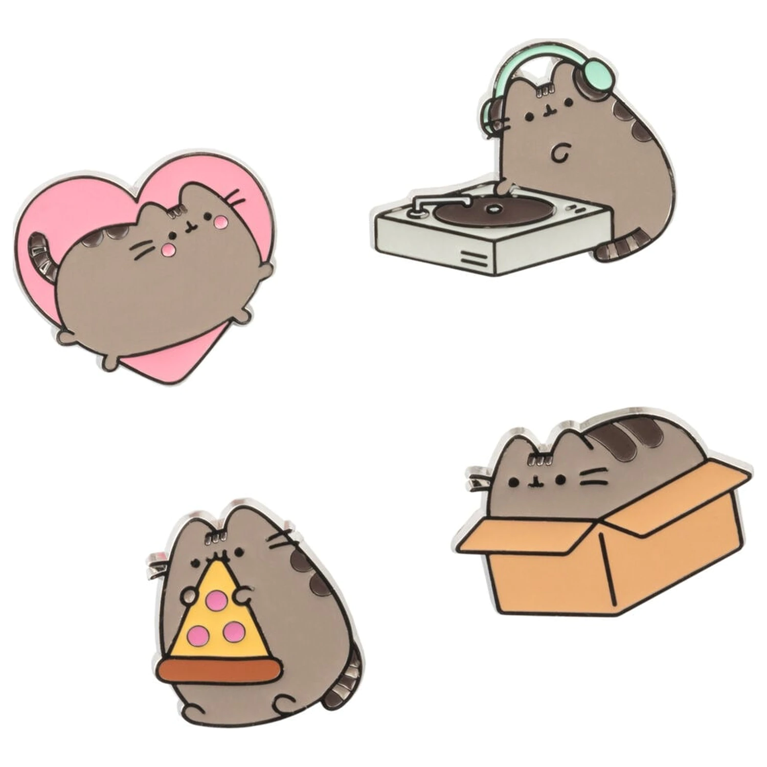 Pusheen 4 db-os kitűző csomag termékfotó