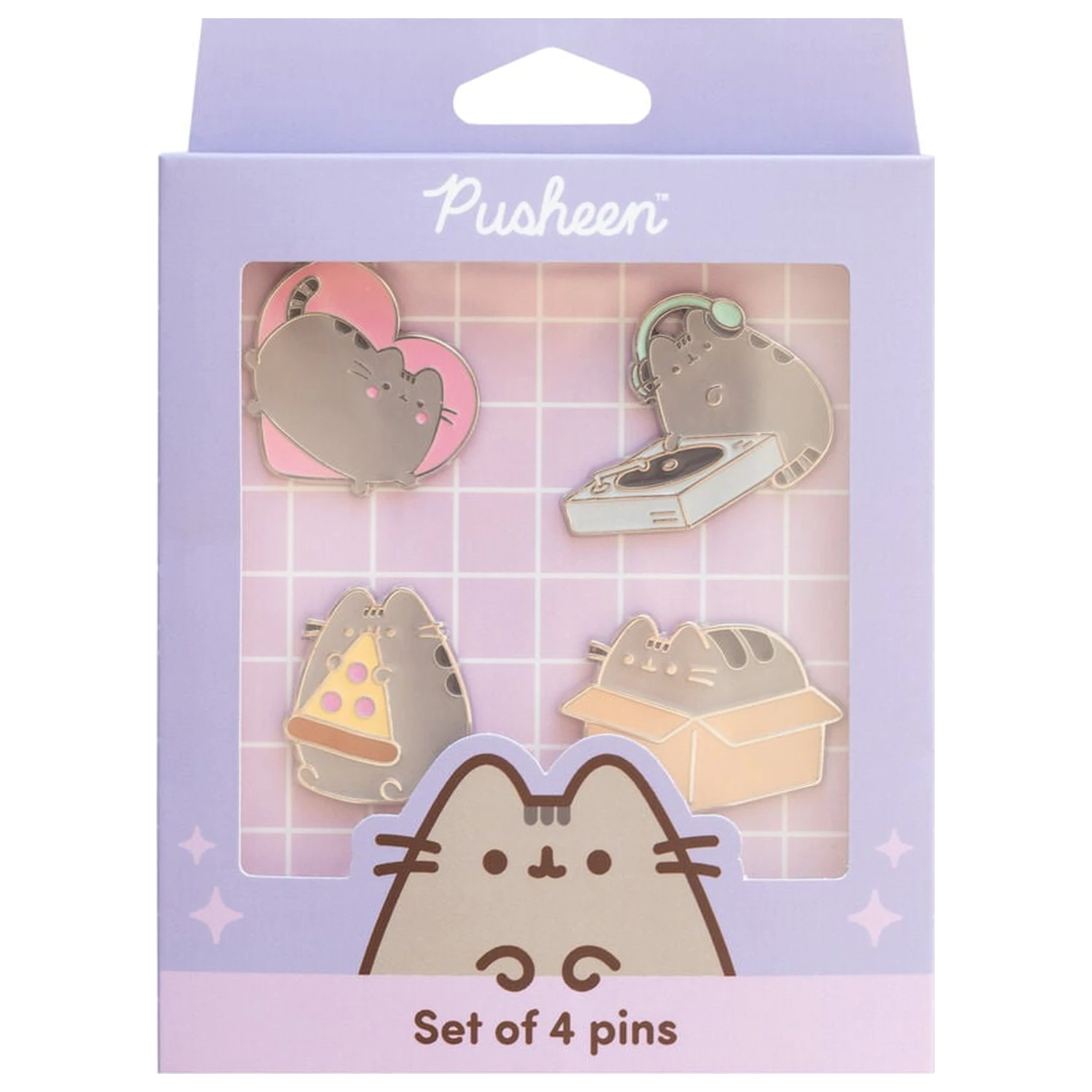 Pusheen 4 db-os kitűző csomag termékfotó