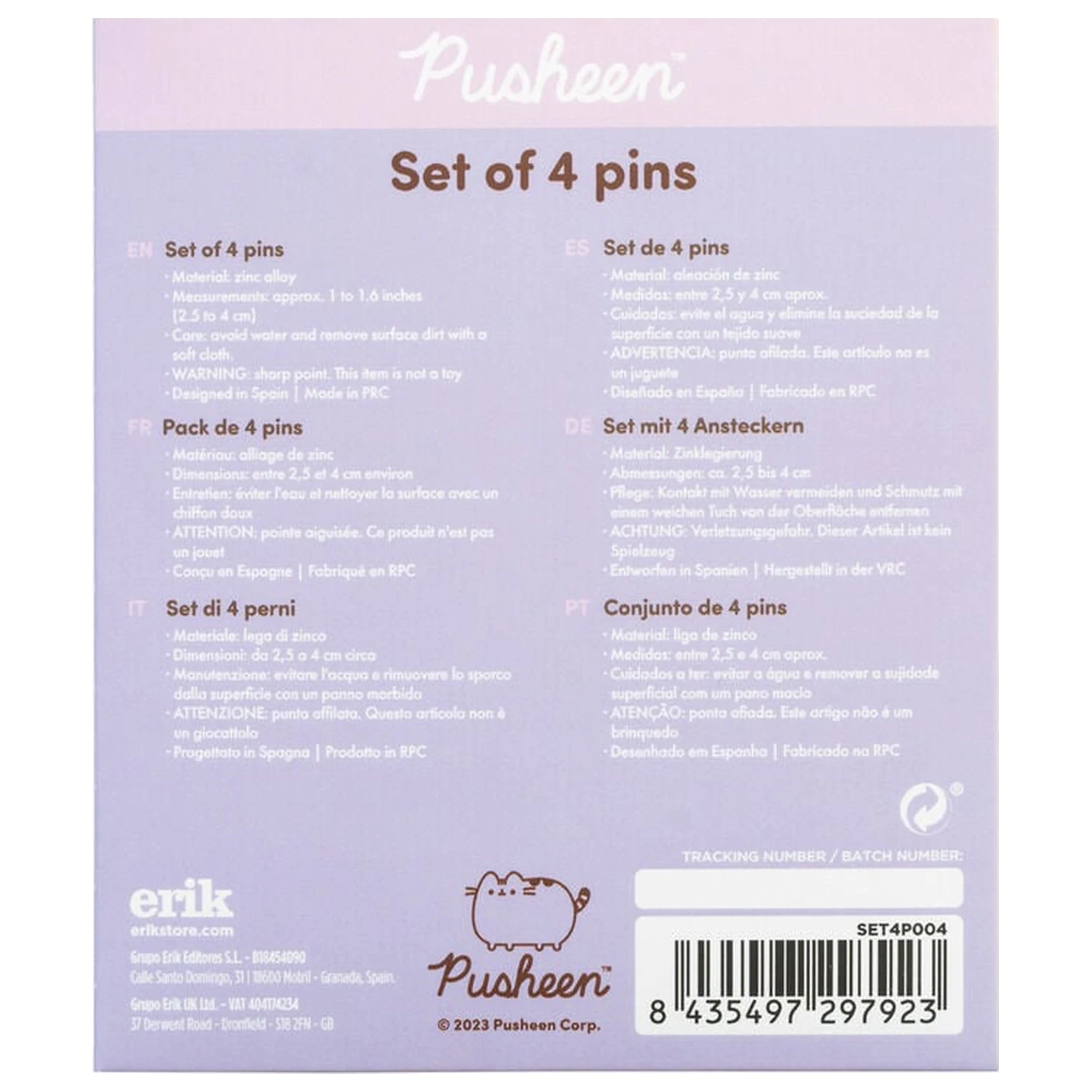 Pusheen 4 db-os kitűző csomag termékfotó