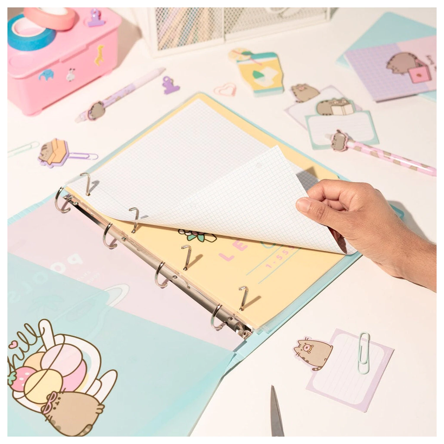 Pusheen 4 gyűrűs karton irattartó mappa termékfotó