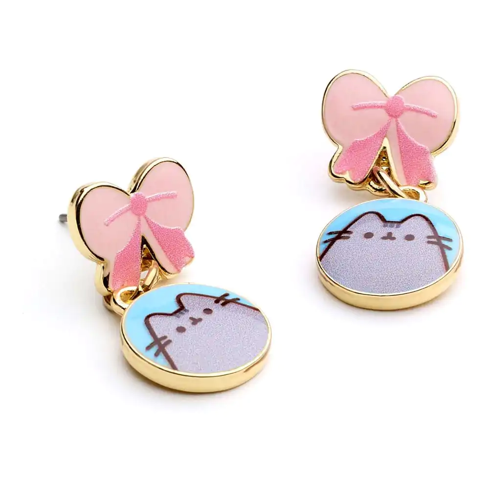 Pusheen Drop Earrings Pink Bows termékfotó