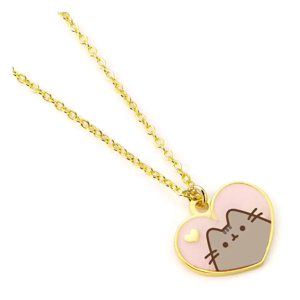 Pusheen Pendant & Necklace Pink and Gold Heart termékfotó